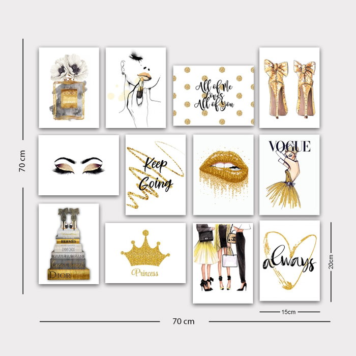 Wallity Cuadros Decorativos MDF Multicolor (12 Piezas)